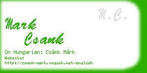 mark csank business card